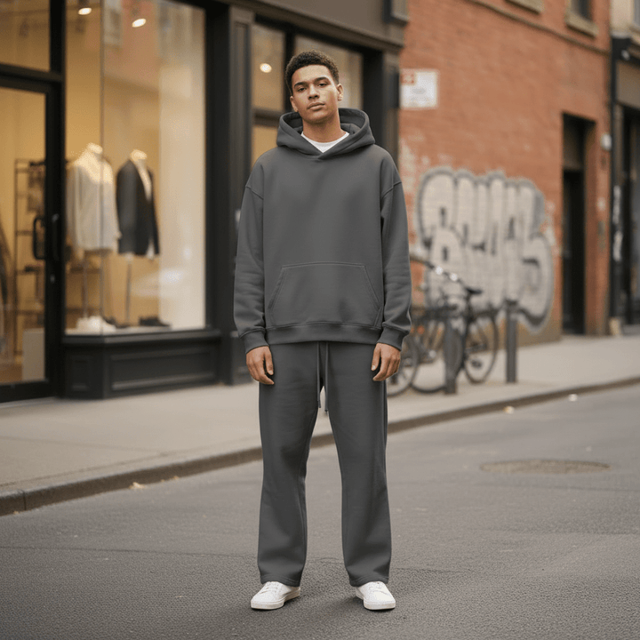 Oversized Hoodie & Jogger Set – Dunkelgrau - Elevé