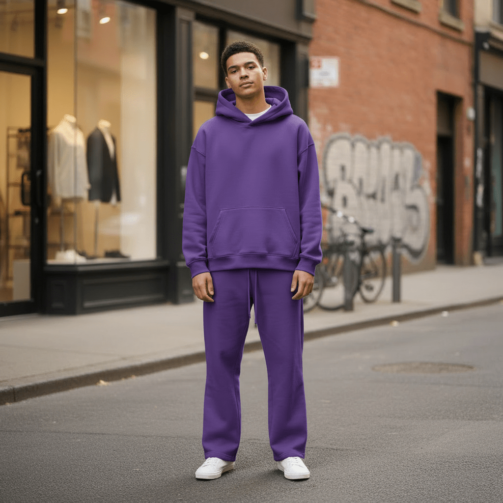 Oversized Hoodie & Jogger Set – Violett - Elevé