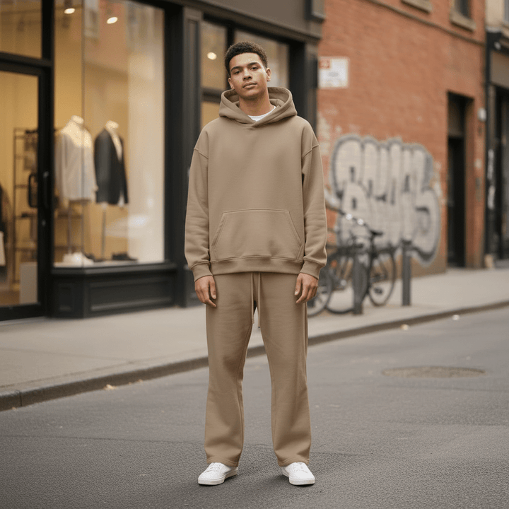 Oversized Hoodie & Jogger Set – Kaffee - Beige - Elevé