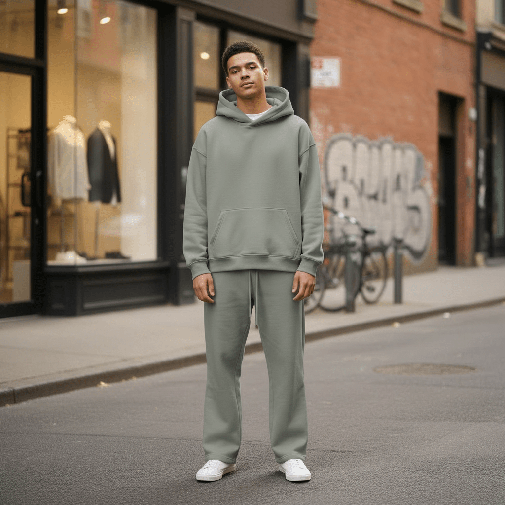 Oversized Hoodie & Jogger Set – Salbeigrau - Elevé