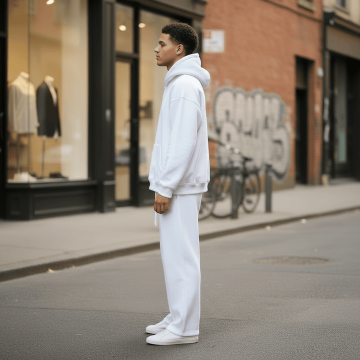 Oversized Hoodie & Jogger Set – Weiß - Elevé