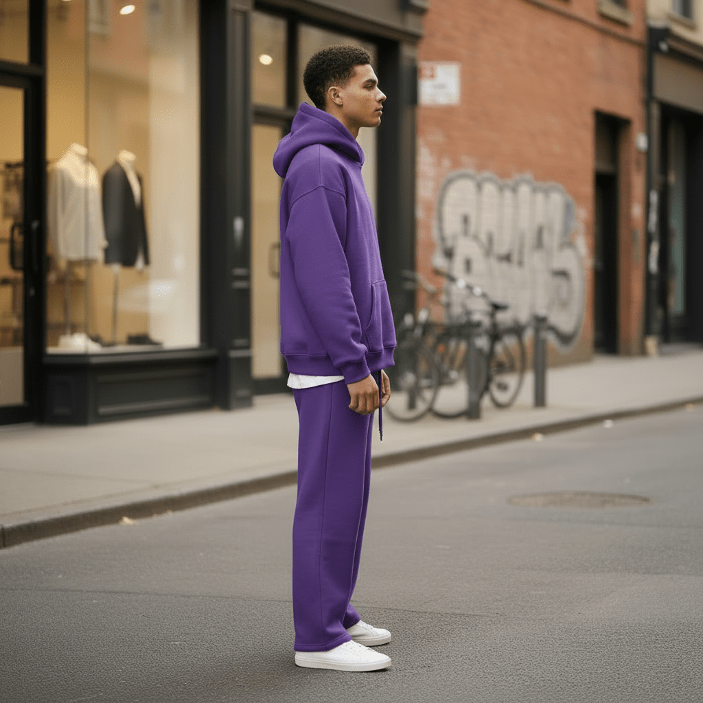 Oversized Hoodie & Jogger Set – Violett - Elevé