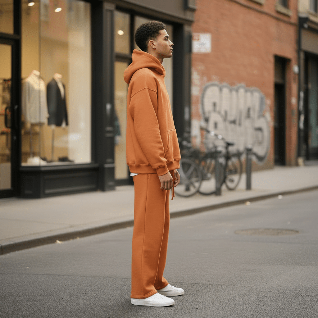 Oversized Hoodie & Jogger Set – Orange - Elevé