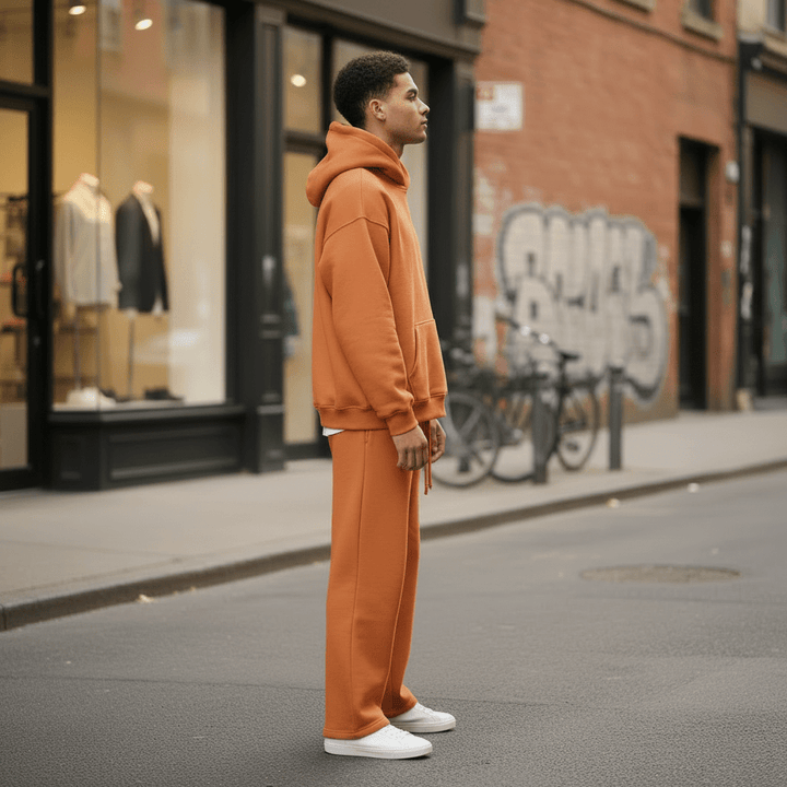 Oversized Hoodie & Jogger Set – Orange - Elevé