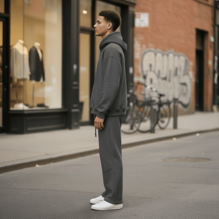 Oversized Hoodie & Jogger Set – Dunkelgrau - Elevé
