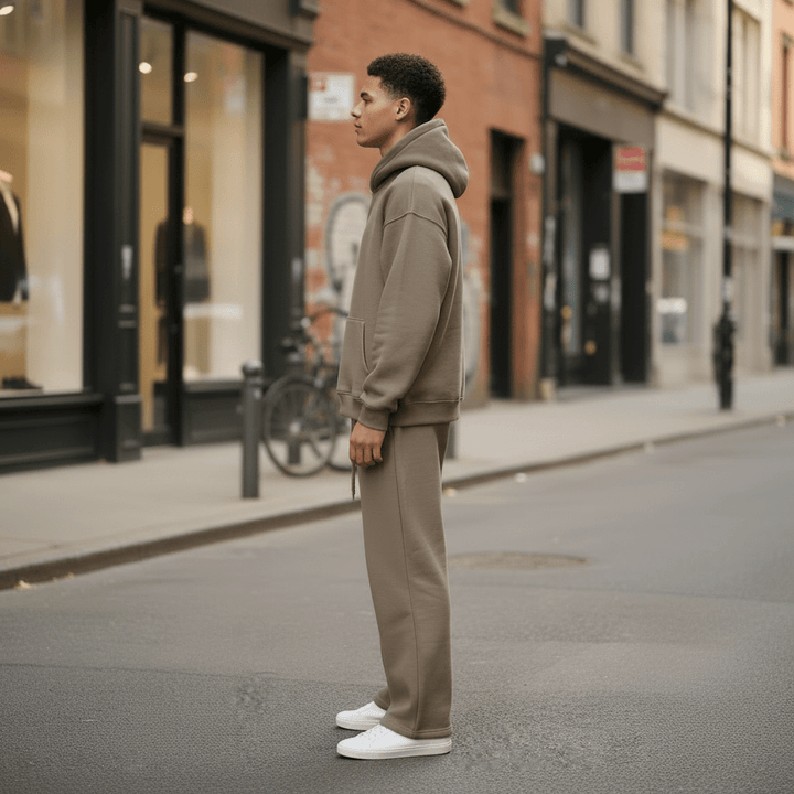 Oversized Hoodie & Jogger Set – Braun - Elevé