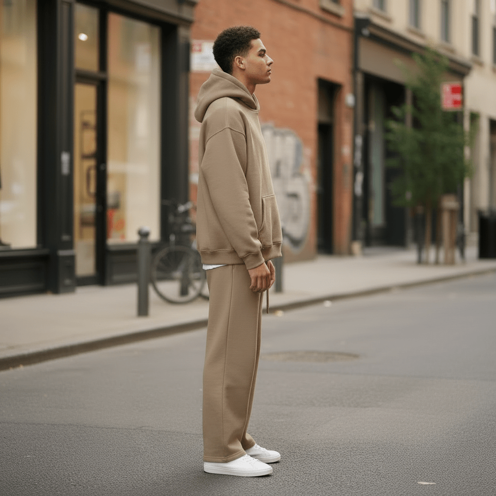 Oversized Hoodie & Jogger Set – Kaffee - Beige - Elevé