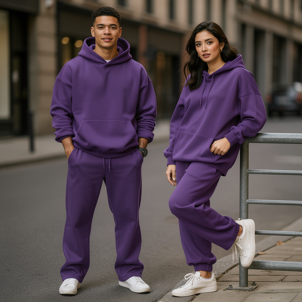 Oversized Hoodie & Jogger Set – Violett
